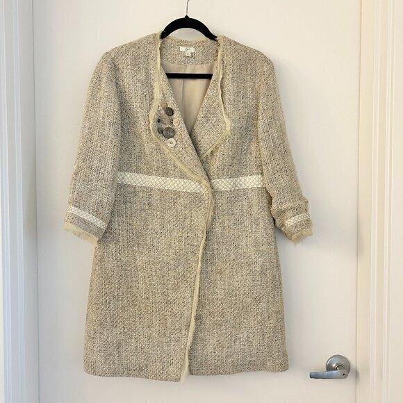 J. Jill Vintage Style Tweed Duster Coat Size M - Picture 1 of 9